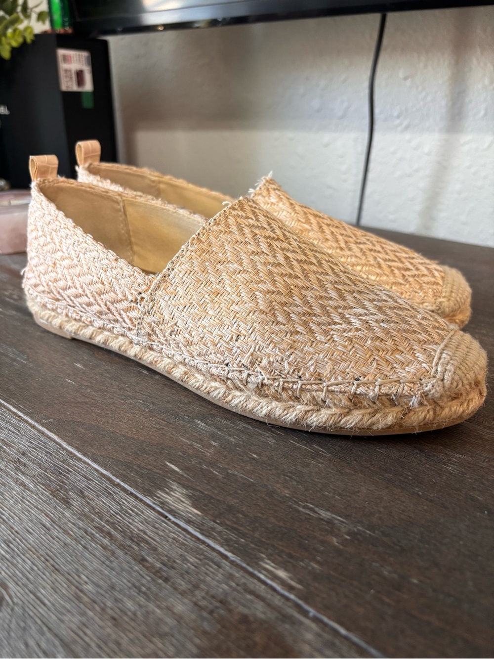 Sam Edelman Woven Espadrille Flats in Natural Beige - Women's Slip-On